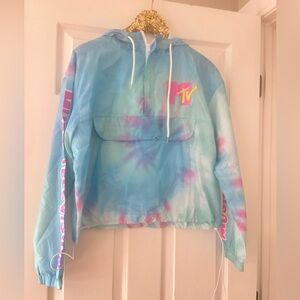 NWT MTV Cropped Tie Dye Windbreaker M